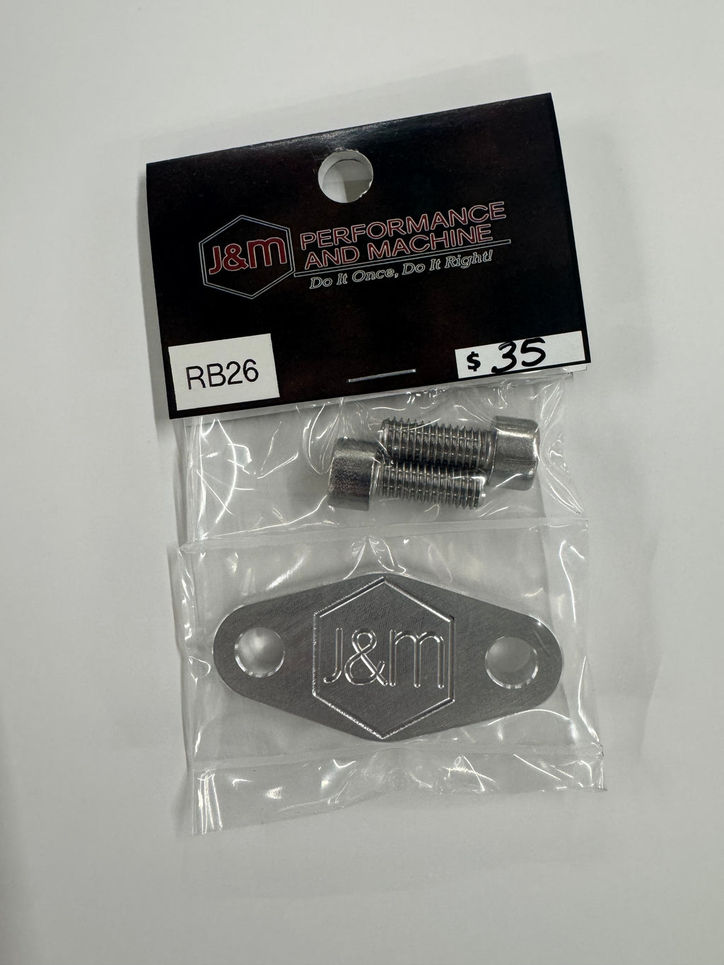 J&M Billet RB26 Rear turbo drain block off plate
